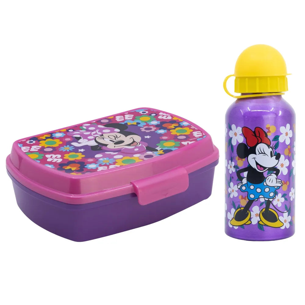 Disney Minnie Maus Mädchen 2 tlg. Set Brotdose Aluminium Trinkflasche 400 ml - WS-Trend.de