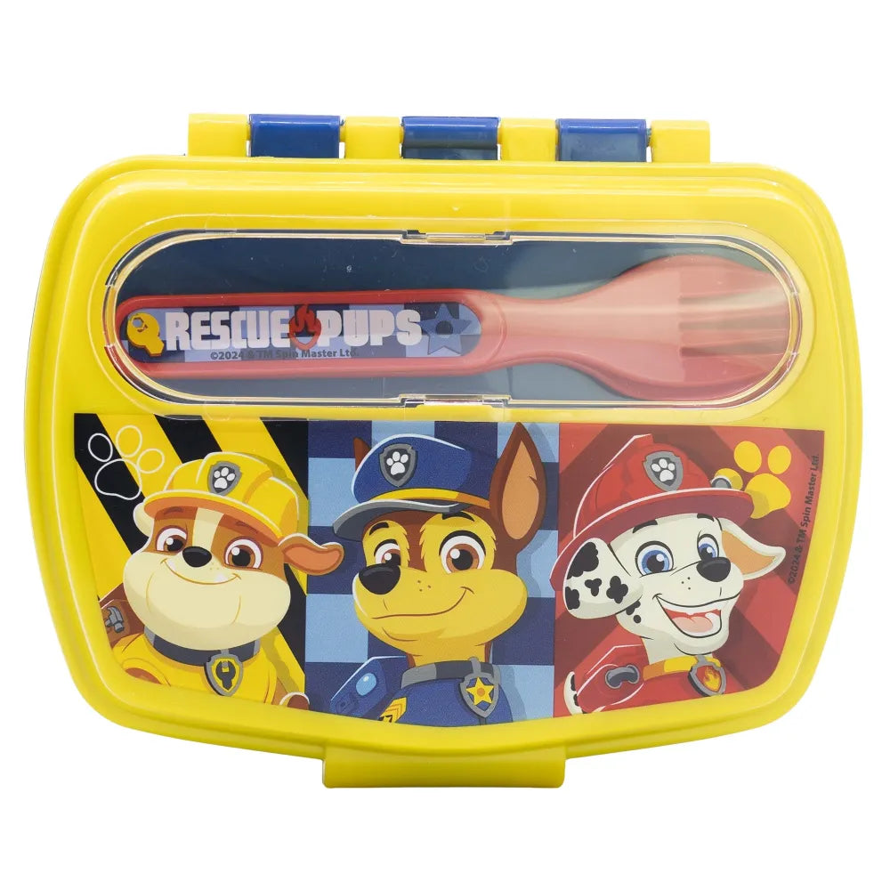 Paw Patrol Chase Rubble 4 tlg Kinder Set Brotdose Besteck Trinkflasche 400 ml - WS-Trend.de