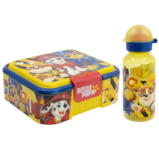 Paw Patrol Chase Rubble 2 tlg Kinder Set XL Brotdose Trinkflasche 370 ml - WS-Trend.de