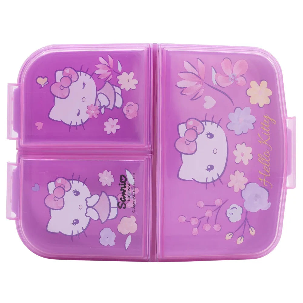 Hello Kitty 2 tlg. Lunch Set Brotdose mit 3 Kammern Trinkbecher 350 ml - WS-Trend.de