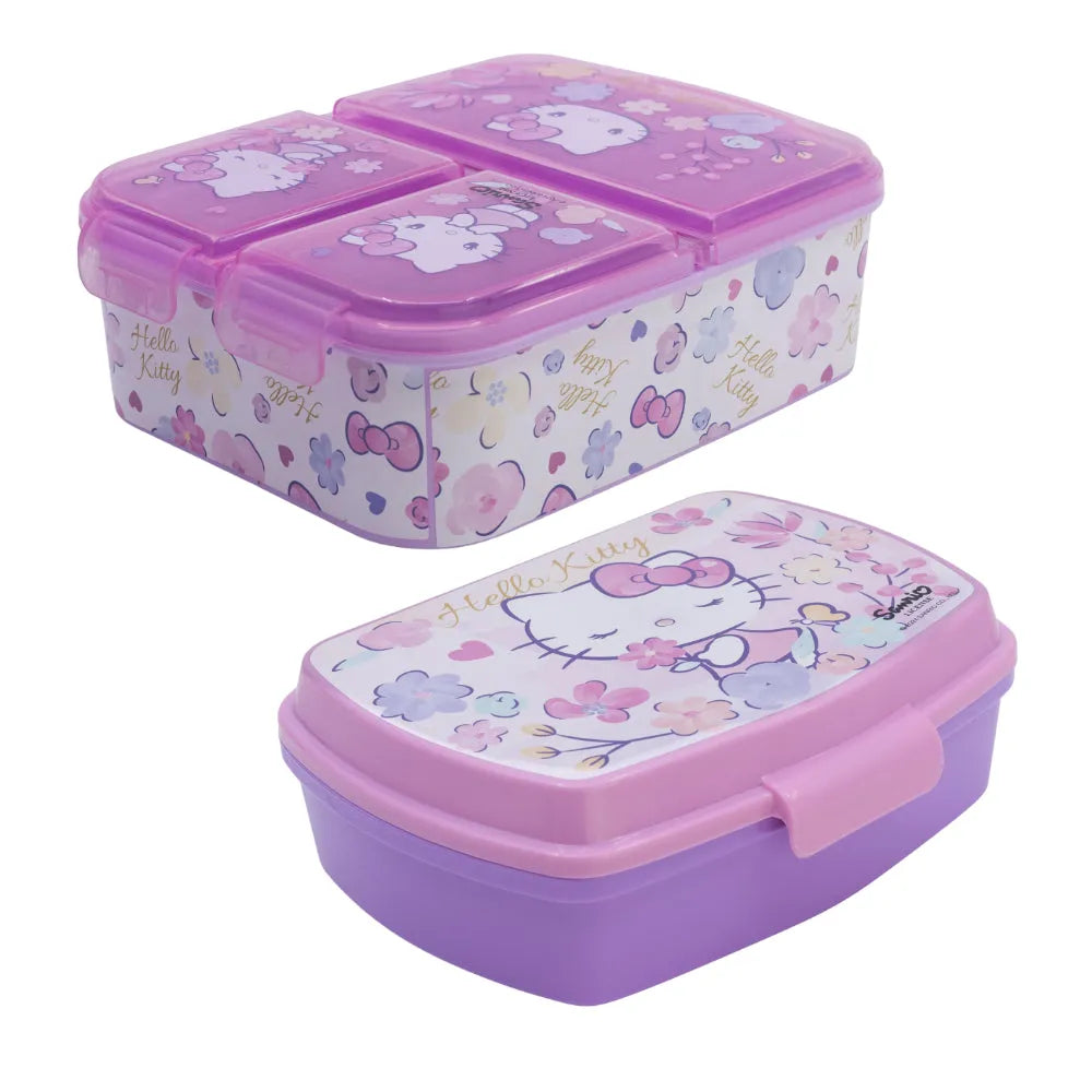 Hello Kitty 2 tlg. Lunch Set Brotdose mit 3 Kammern und 1 Kammer - WS-Trend.de