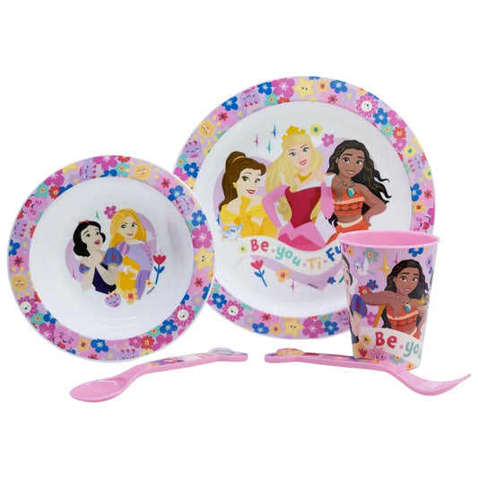 Disney Prinzessin Kinder Geschirr-Set 5 teilig Becher Teller Schüssel Besteck - WS-Trend.de