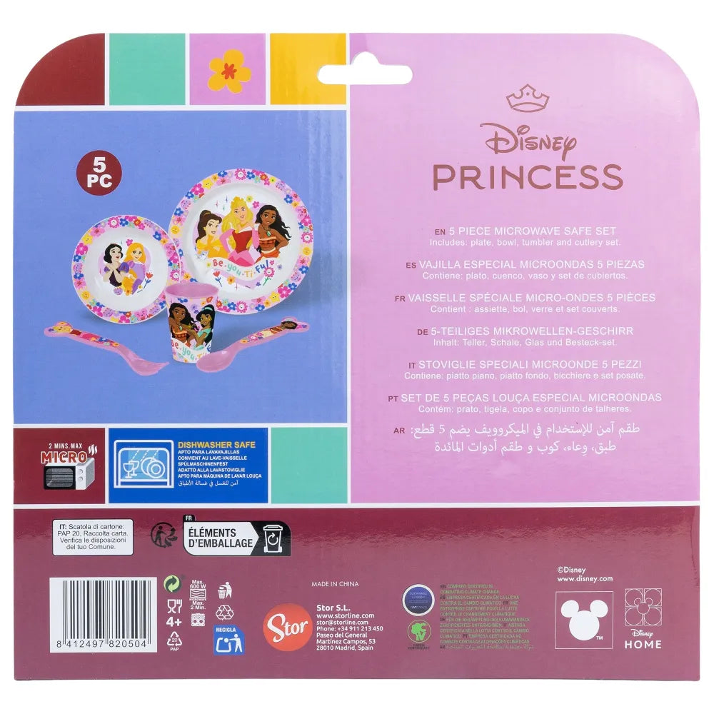 Disney Prinzessin Kinder Geschirr-Set 5 teilig Becher Teller Schüssel Besteck - WS-Trend.de