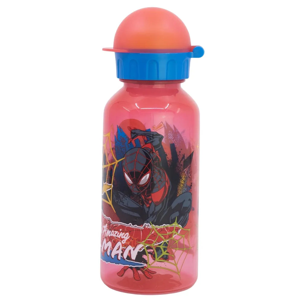 Marvel Spiderman 4 teiliges Kinder Set Brotdose Trinkflasche 370 ml Besteck - WS-Trend.de