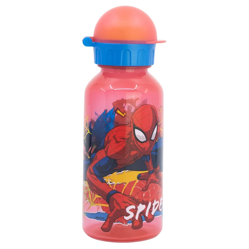 Marvel Spiderman 4 teiliges Kinder Set Brotdose Trinkflasche 370 ml Besteck - WS-Trend.de