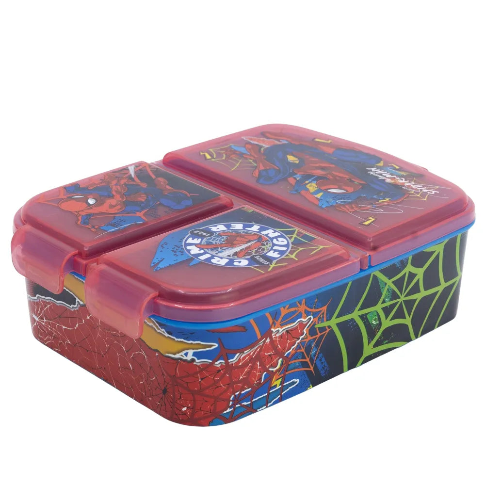 Marvel Spiderman 2 teiliges Kinder Set 3 Kammern Brotdose Alu Trinkflasche 400 ml - WS-Trend.de