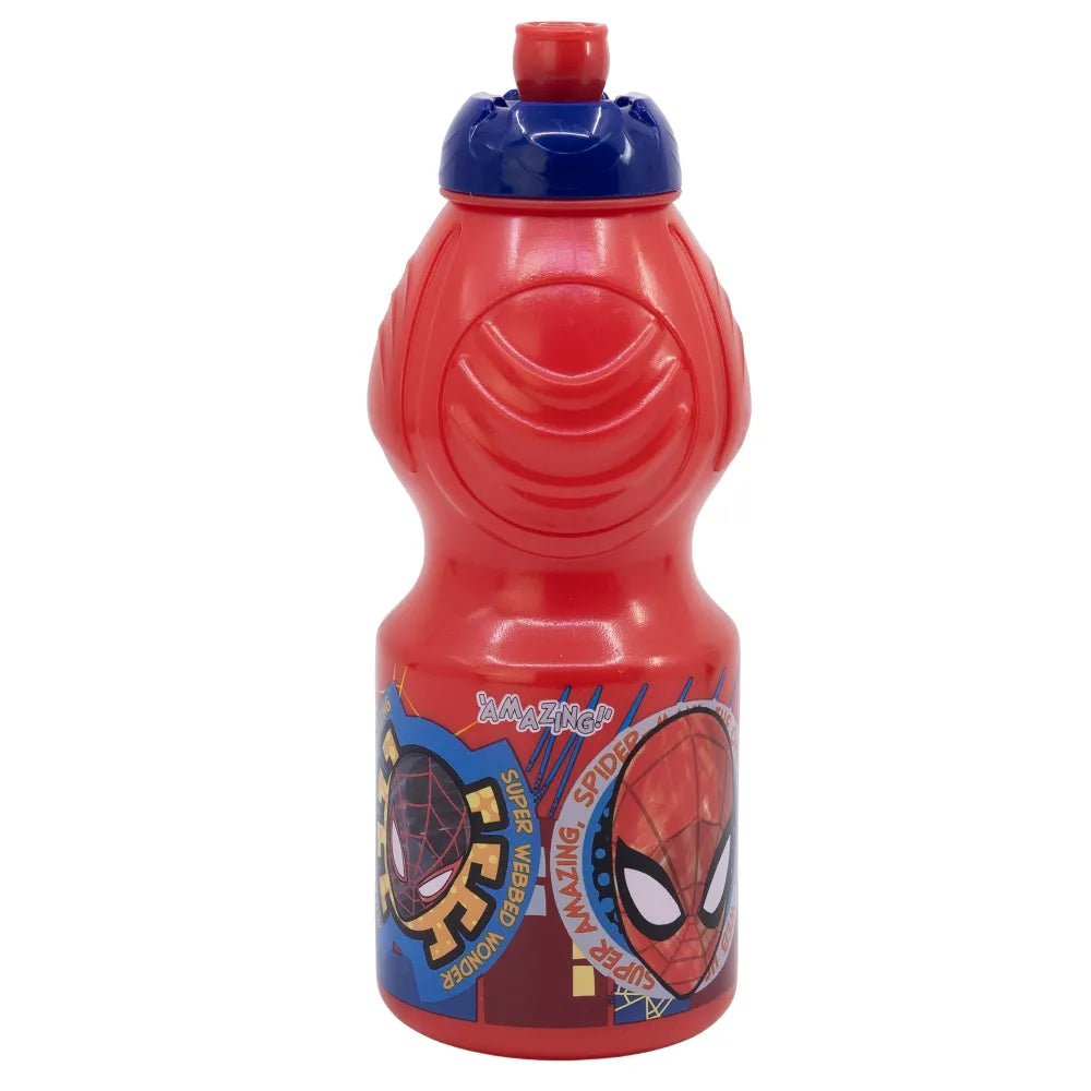 Marvel Spiderman 4 teiliges Kinder Set Brotdose Trinkflasche 400 ml Besteck - WS-Trend.de