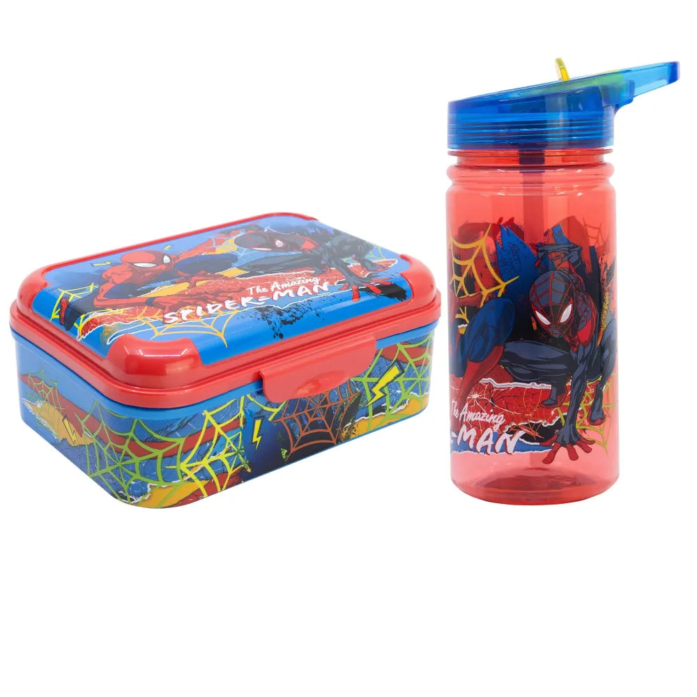 Marvel Spiderman 2 teiliges Kinder Set Brotdose Trinkflasche 475 ml - WS-Trend.de