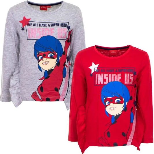 Miraculous Ladybug Kinder Langarmshirt - WS-Trend.de United Heroez Mädchen Langarm Shirt - 116-146