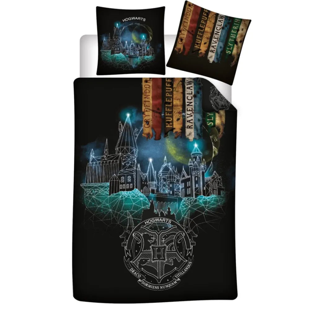 Harry Potter Hogwarts Kinder Bettwäsche Mikrofaser 2tlg Set 135-140x200 - WS-Trend.de 135/140x200 63x63 cm