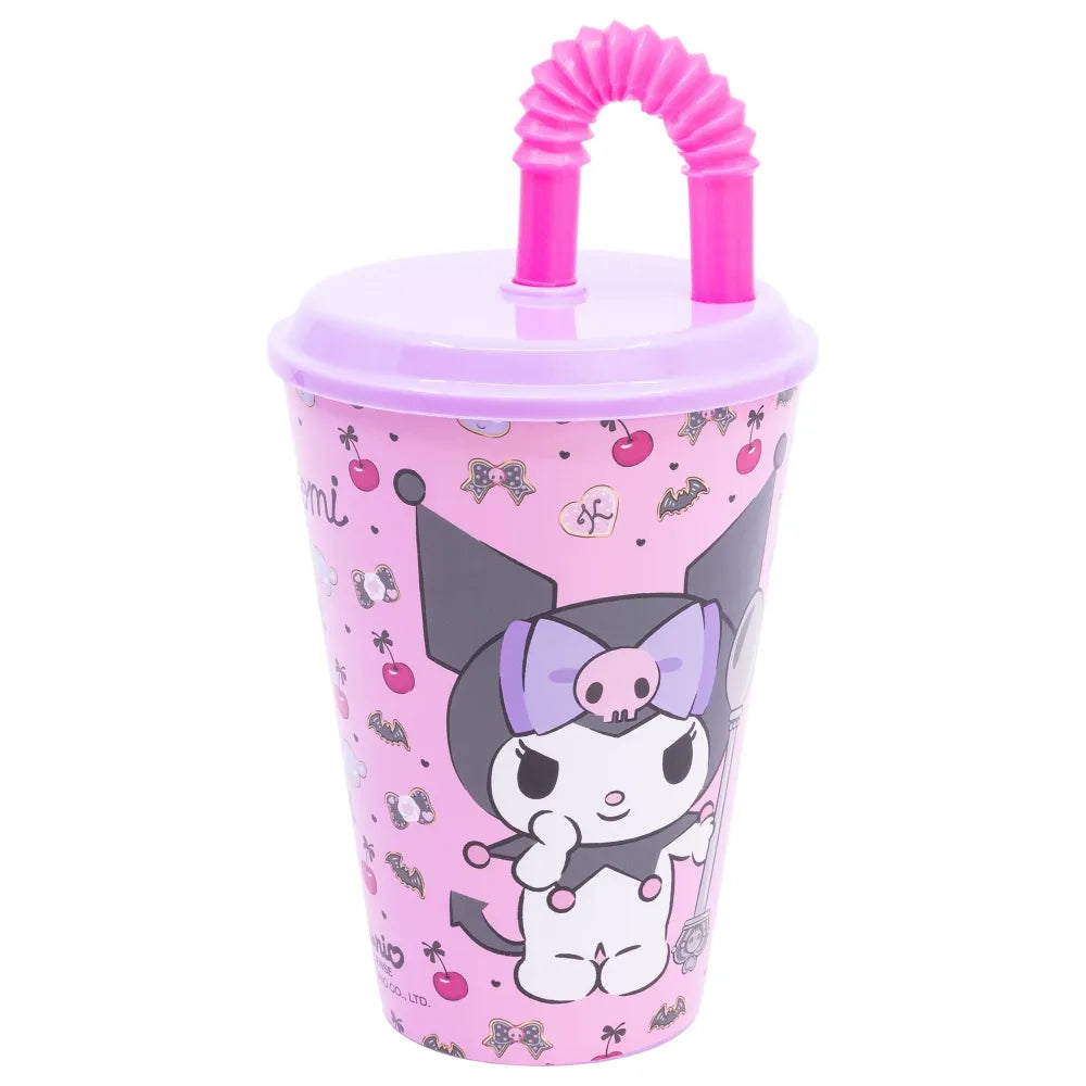 Kuromi Sanrio 2 tlg. Lunch Set Brotdose mit 3 Kammern Halm Trinkbecher 430 ml - WS-Trend.de