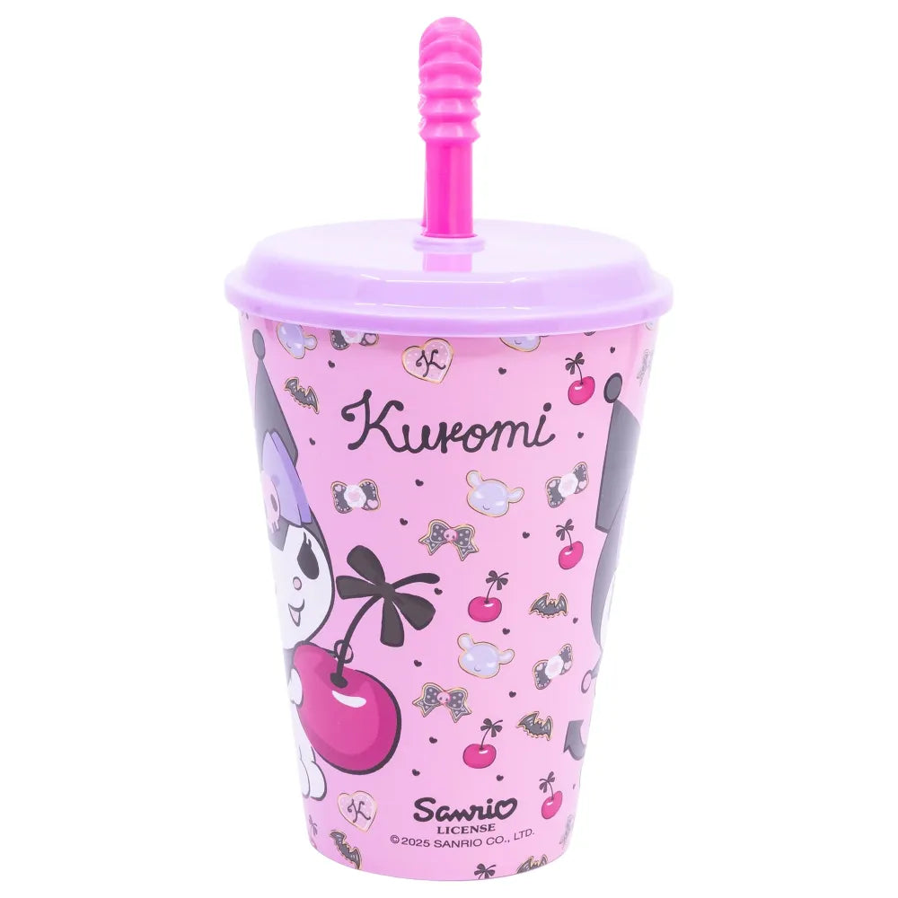 Kuromi Sanrio 2 tlg. Lunch Set Brotdose mit 3 Kammern Halm Trinkbecher 430 ml - WS-Trend.de