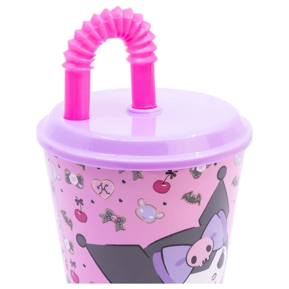 Kuromi Sanrio 2 tlg. Lunch Set Brotdose mit 3 Kammern Halm Trinkbecher 430 ml - WS-Trend.de