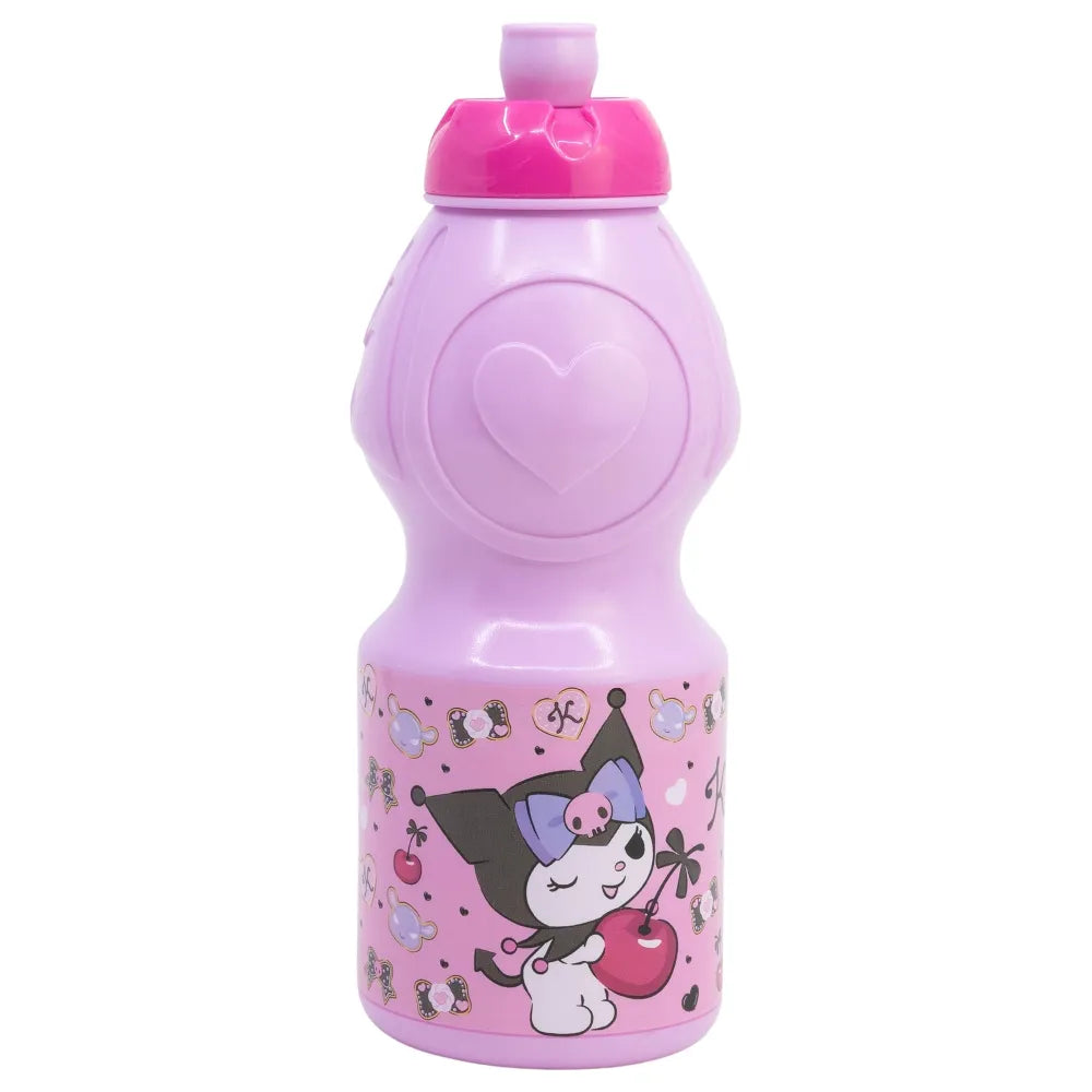 Kuromi Hello Kitty 2 tlg. Lunch Set Brotdose mit 3 Kammern Trinkflasche 400 ml - WS-Trend.de