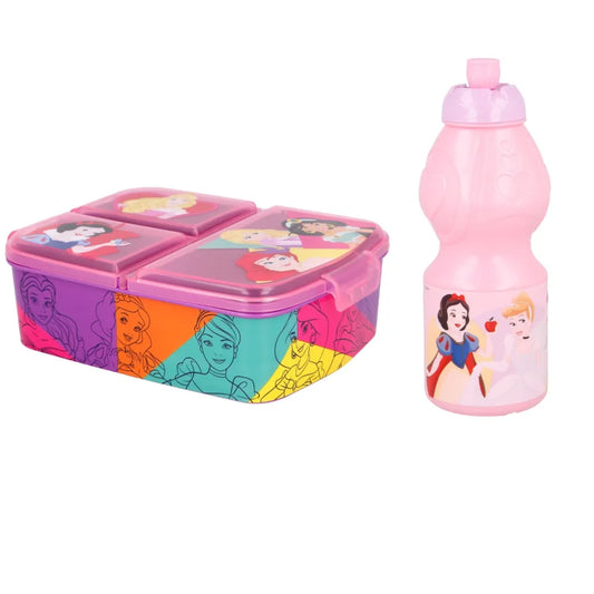 Disney Princess 2 teiliges Set Brotdose 3 Kammern - Trinkflasche - WS-Trend.de Arielle Jasmin