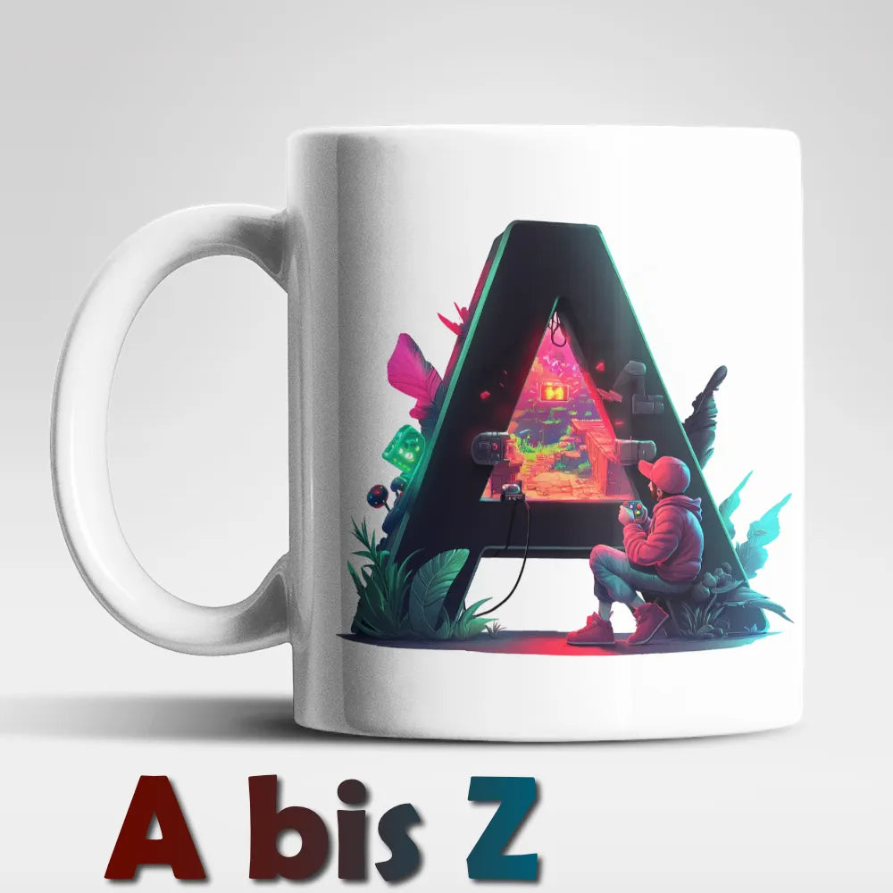 Name A bis Z Gamer Spieler Zocker Kaffeetasse Teetasse Tasse Geschenkidee - WS-Trend.de