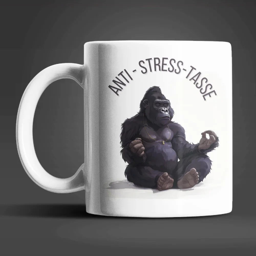 Yoga Affe Gorilla Anti Stress Keramik Kaffeetasse Teetasse Tasse Geschenke - WS-Trend.de