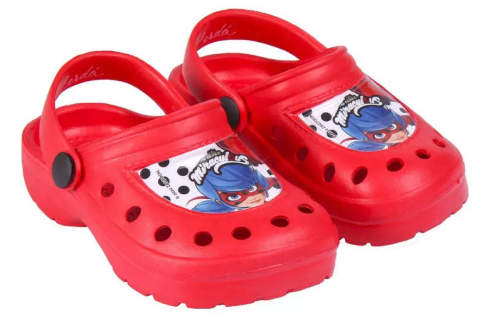 Miraculous Ladybug Kinder Clogs Sandalen Badeschuhe - WS-Trend.de Latschen 26-33 Rot