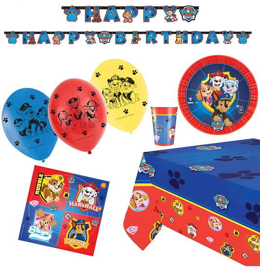 Paw Patrol Geburtstag Deko Set 40 tlg. Geschirr Kinder Partyset Tischdecke