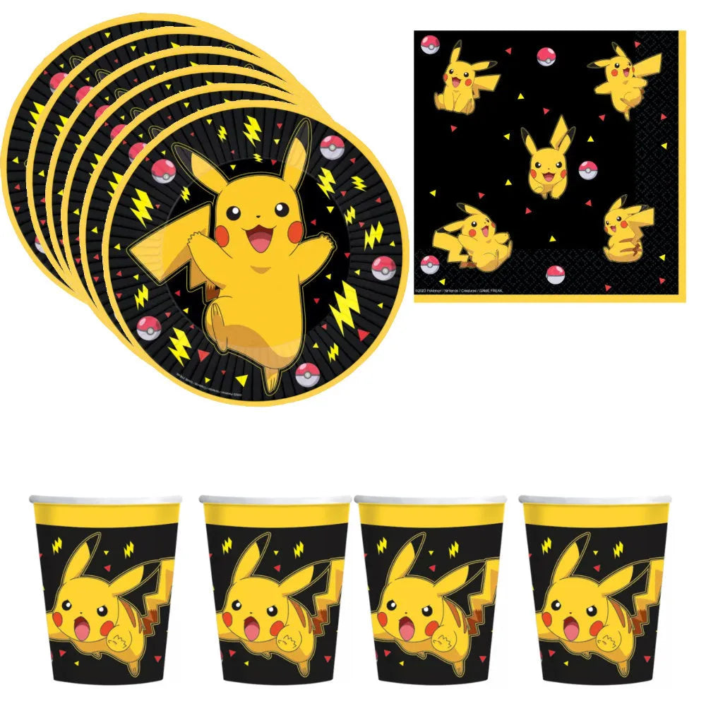 Pokemon Pikachu Kinder Geburtstag Deko Set 32 tlg. Geschirr Partyset - WS-Trend.de tlg.Geschirr