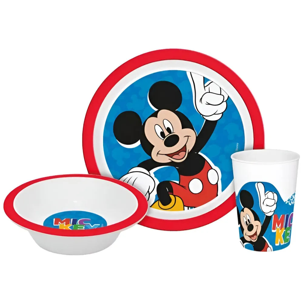 Disney Mickey Maus Kinder Geschirr-Set 3 teilig Becher Teller Schüssel - WS-Trend.de