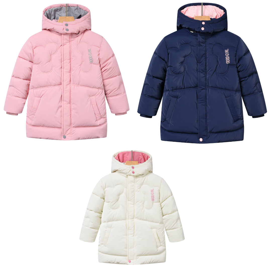 Glo-Story Kinder Mädchen Winterjacke Jacke mit Kapuze