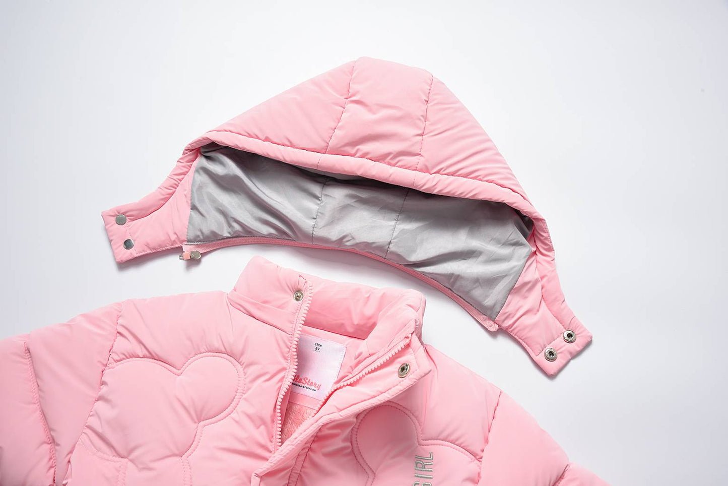 Glo-Story Kinder Mädchen Winterjacke Jacke mit Kapuze