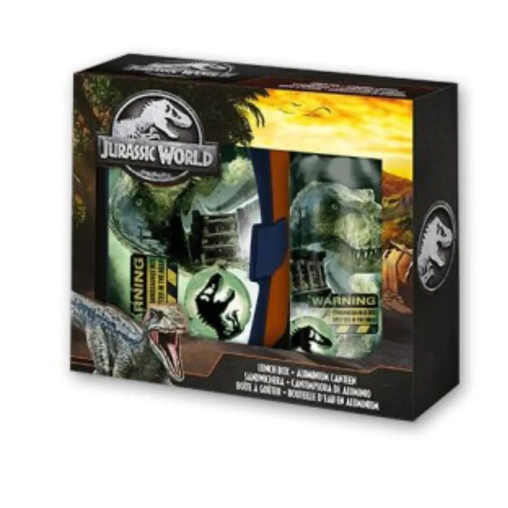 Jurassic World T-Rex 2tlg Lunch Set Brotdose plus Aluminium Trinkflasche 500 ml - WS-Trend.de