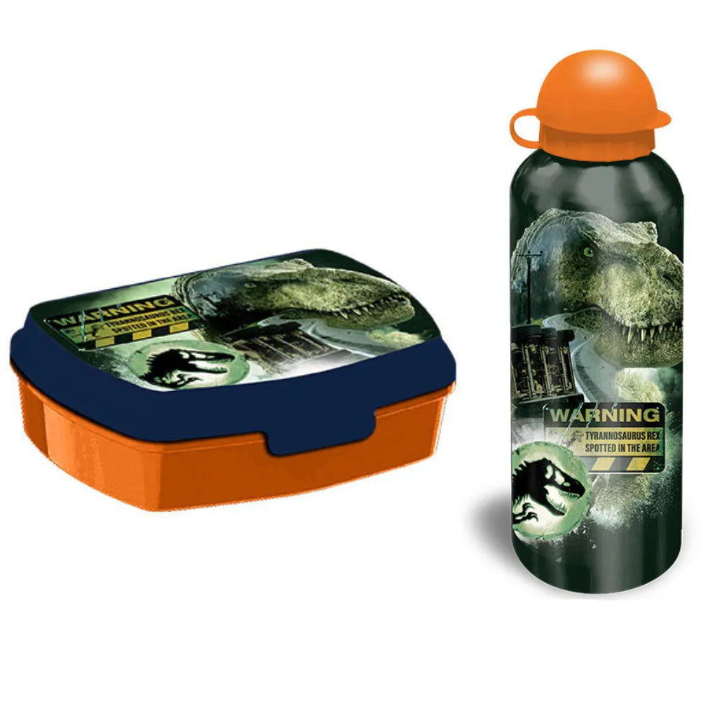 Jurassic World T-Rex 2tlg Lunch Set Brotdose plus Aluminium Trinkflasche 500 ml - WS-Trend.de