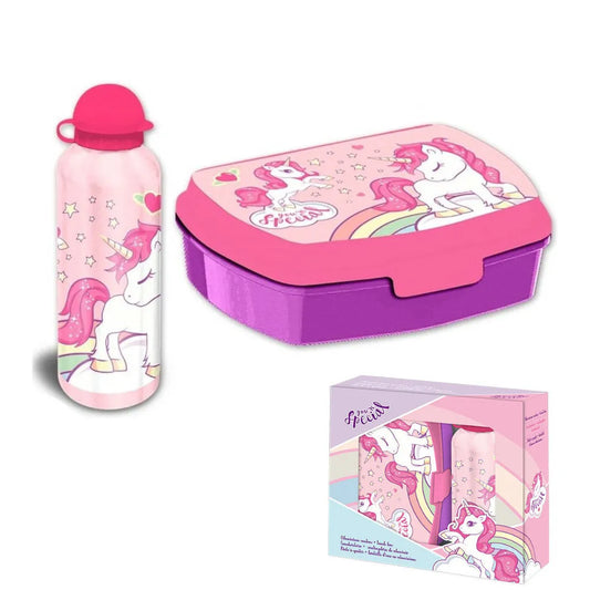 Sweet Einhorn Unicorn 2tlg. Lunch Set Brotdose plus Trinkflasche 500 ml - WS-Trend.de