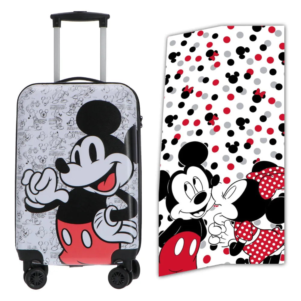 Disney Mickey Maus 2 tlg Set Mädchen Trolley Kinderkoffer Strandtuch 70x140 cm - WS-Trend.de