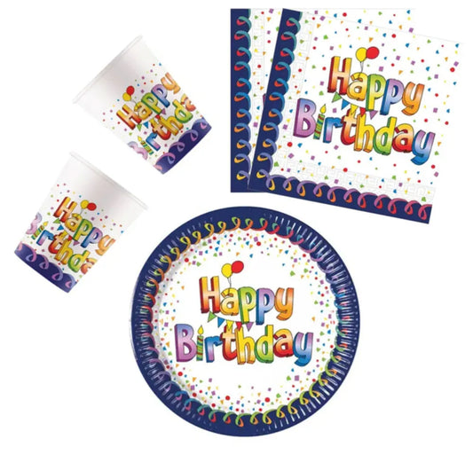 Happy Birthday Geburtstag Deko Set 36 tlg.Geschirr Partyset - WS-Trend.de Kindergeburts