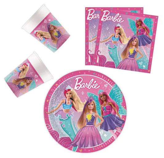 Barbie Kinder Geburtstag Deko Set 36tlg.Geschirr Partyset - WS-Trend.de