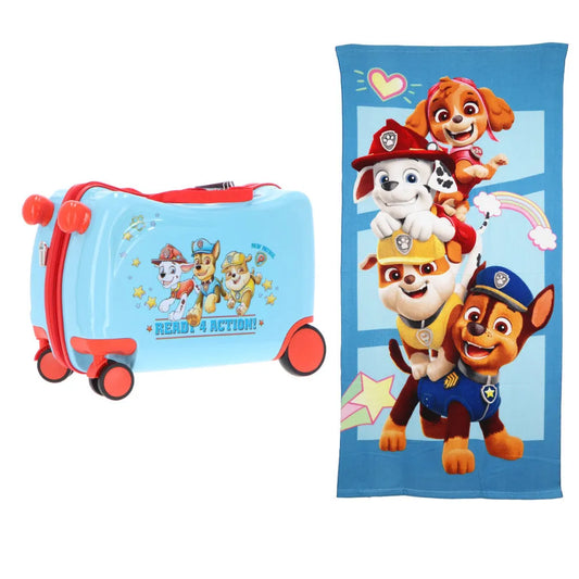 Paw Patrol Chase Kinder 2tlg Set Trolley Kinderkoffer plus Strandtuch 70x140 cm - WS-Trend.de