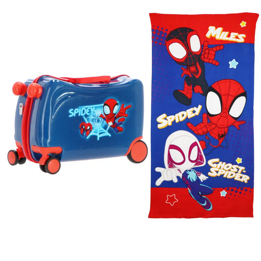 Marvel Spiderman Spidey 2 tlg Set Mädchen Trolley Kinderkoffer Strandtuch - WS-Trend.de