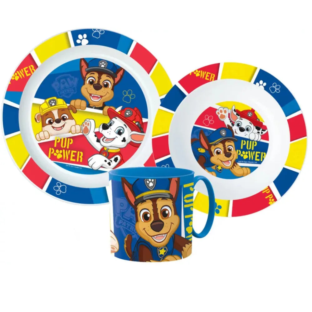 Paw Patrol Chase Marshall Kinder Geschirr-Set 3 teilig - WS-Trend.de