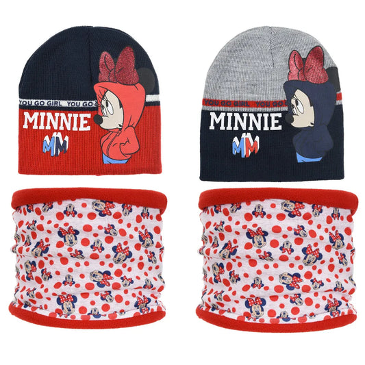 Disney Minnie Maus 2teiliges Set Kinder Herbst Wintermütze plus Loop - WS-Trend.de