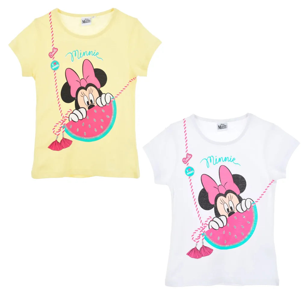 Disney Minnie Maus Smile Mädchen Kinder kurzarm T-Shirt Top - WS-Trend.de 98-128 Baumwolle