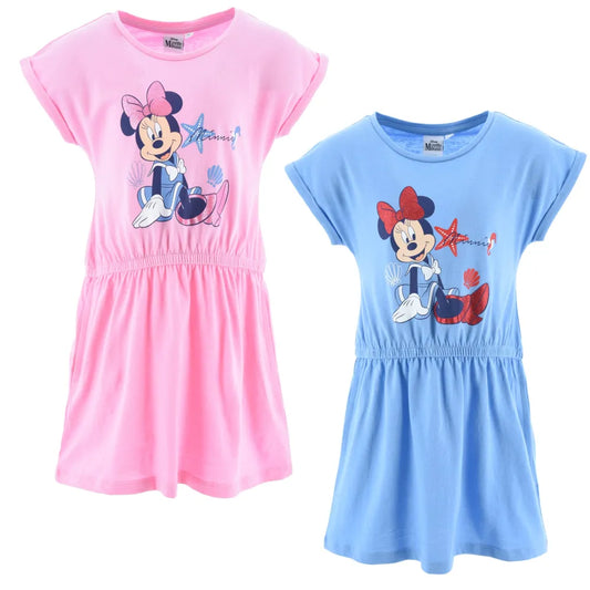 Disney Minnie Maus Kinder Mädchen kurzarm Kleid Sommerkleid - WS-Trend.de 98-128 Baumwolle