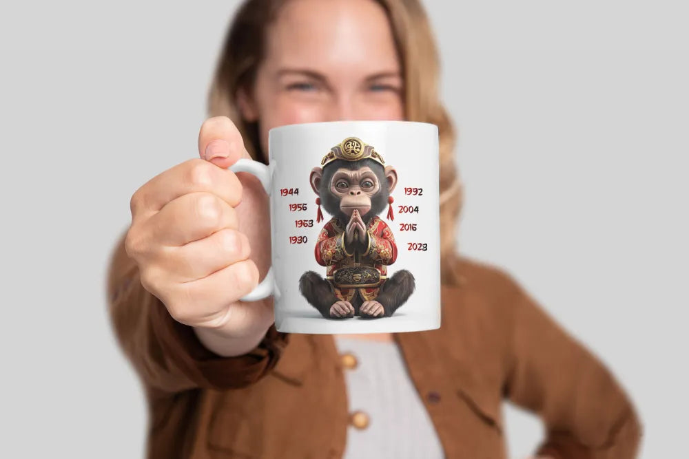 Affe Chinesisches Jahres Sternzeichen Tasse Kaffeetasse Teetasse Geschenkidee - WS-Trend.de