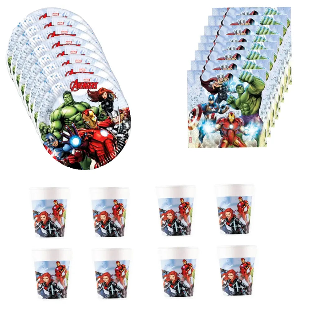 Marvel Avengers Partyset Deko Set 36tlg. - WS-Trend.de Geburtstag 36tlg.Geschirr Kindergeburtstag