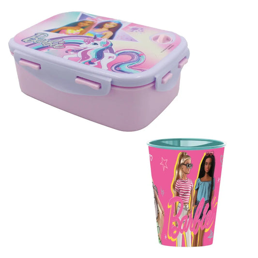 Barbie and Friends 2 tlg Kinder Set Brotdose Trinkbecher 260 ml - WS-Trend.de