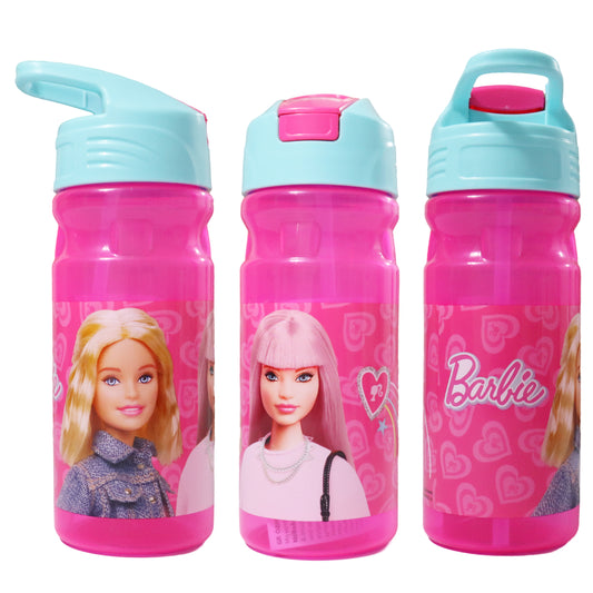 Barbie Kinder Sport Wasserflasche Trinkflasche Flasche Trinkhalm Griff 500 ml - WS-Trend.de