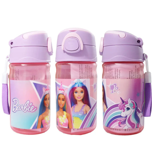 Barbie Kinder Sport Wasserflasche Trinkflasche Flasche Trinkhalm Griff 350 ml - WS-Trend.de