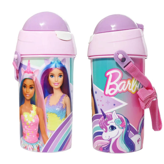 Barbie Kinder Sport Wasserflasche Trinkflasche Flasche Trinkhalm Griff 500 ml - WS-Trend.de