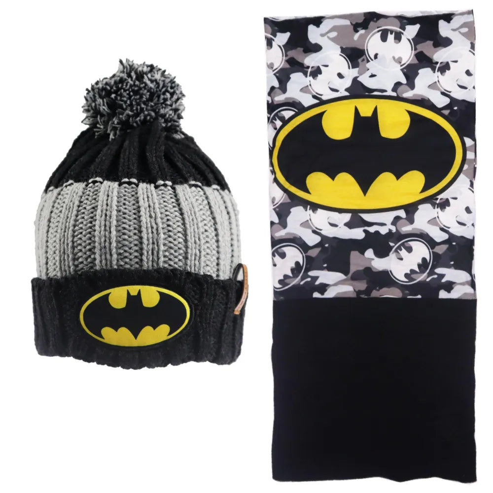 Batman DC Comics Kinder 2tlg Set Herbst Wintermütze plus Snood - WS-Trend.de Gr. 52 54