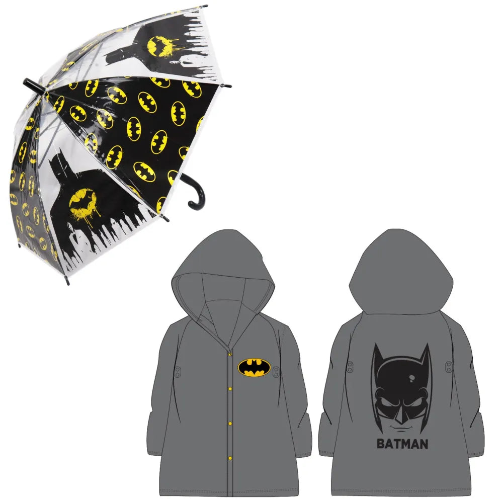 DC Batman Kinder Regenschirm plus Regenponcho - WS-Trend.de Comics Jungen Schirm 104-134