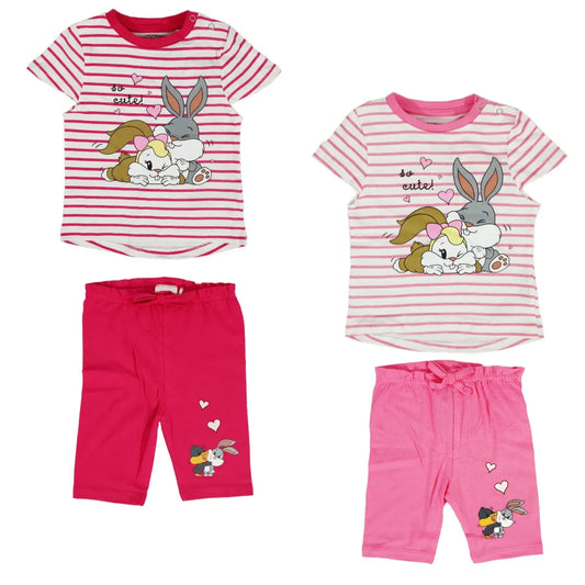 Bugs und Lola Bunny Baby Mädchen Sommerset Shorts plus T-Shirt - WS-Trend.de Gr. 62-86