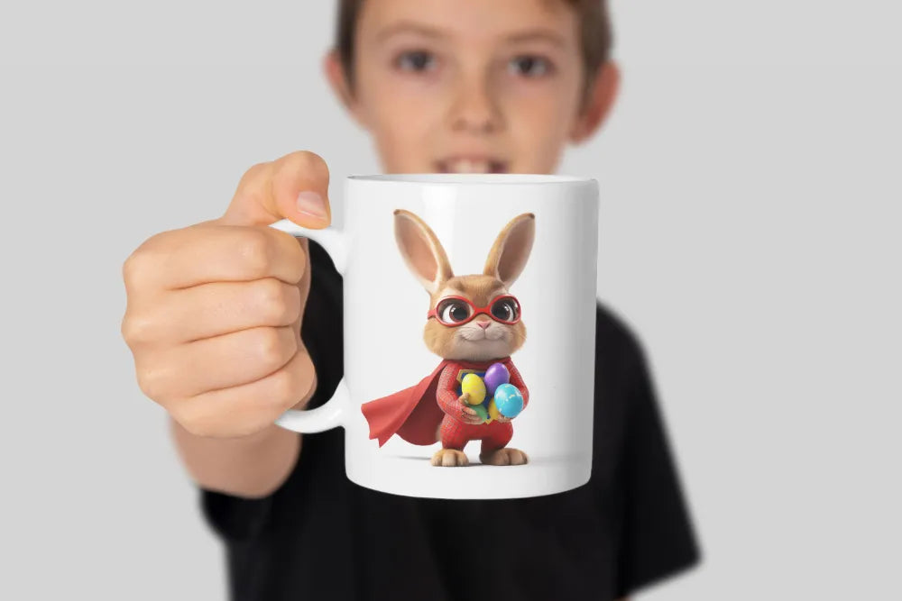 Osterhase Superheld Ostereier Ostern Kaffeetasse Teetasse Tasse Geschenkidee - WS-Trend.de