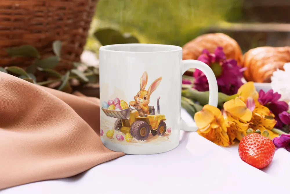 Osterhase Radlader Ostereier Ostern Kaffeetasse Teetasse Tasse Geschenkidee - WS-Trend.de